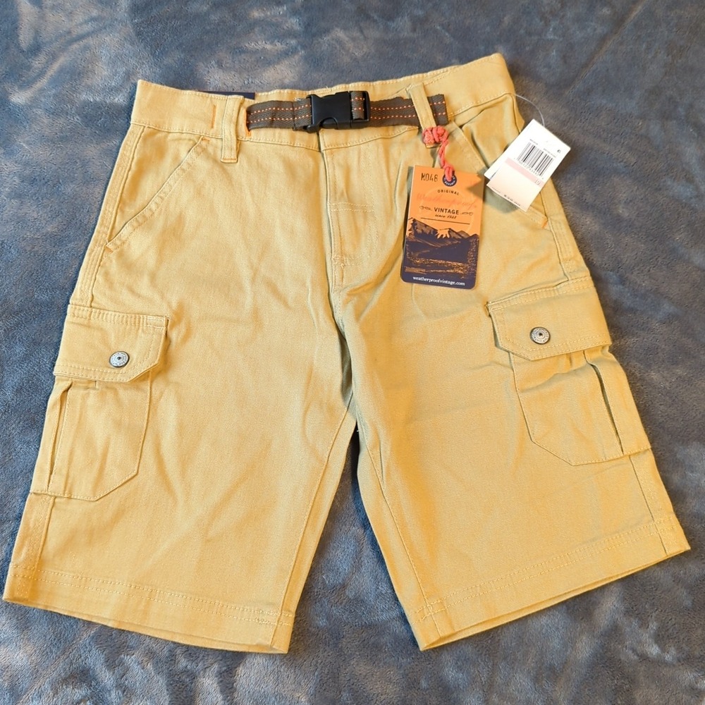 Boys Kids Size 10 Original Weatherproof Vintage British Khaki Shorts Youth